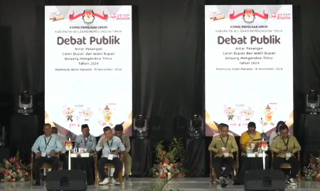 Debat Publik Paslon Pilbup Boltim Memanas, Bahas Ketimpangan Distribusi Alsintan dan Lahan Tidur